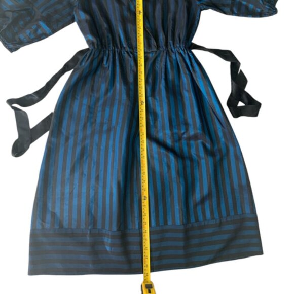 Vintage 80 by Michael Maiello for Pat Richards Striped Blue and Black Wrap Dress - Picture 13 of 14